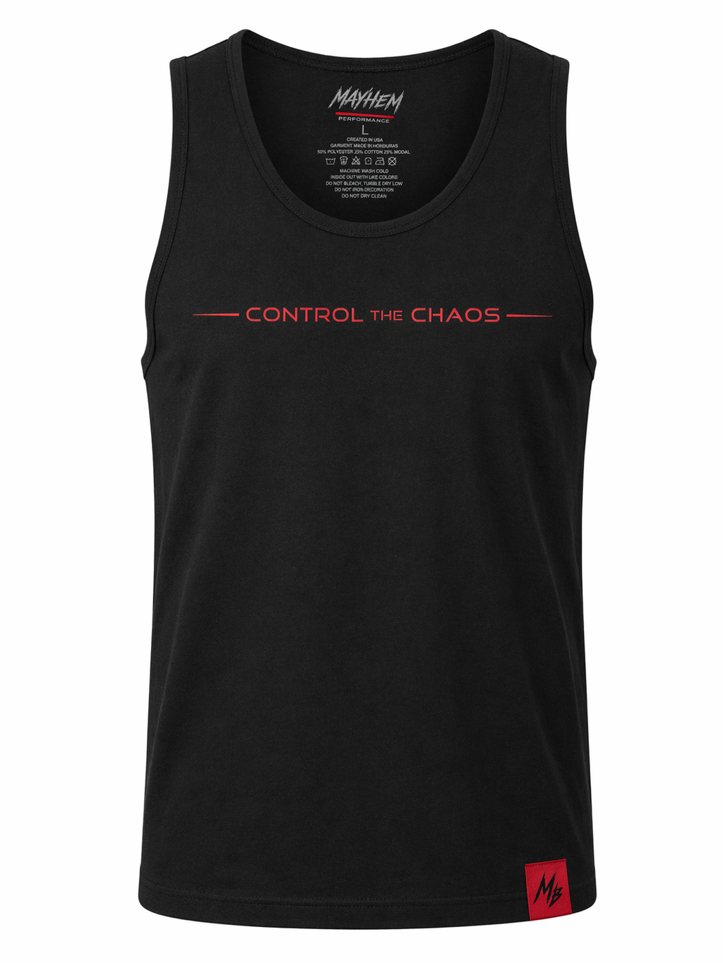 Classic performance tank front ghost mannequin.