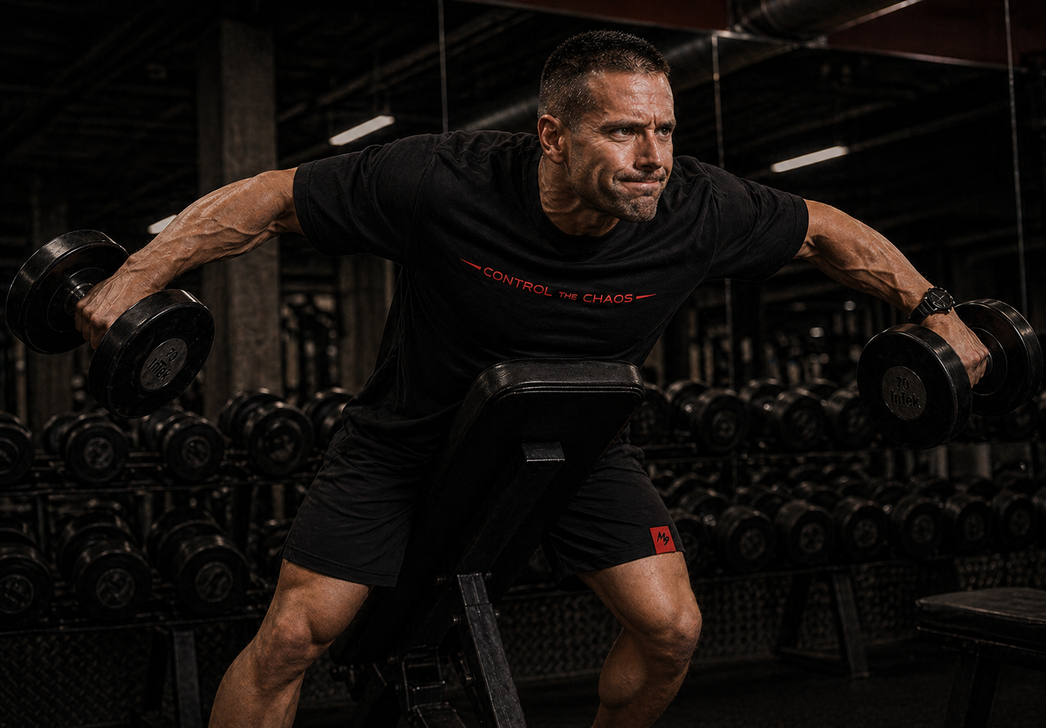Athlete lifting in Mayhem Performance Apparel.