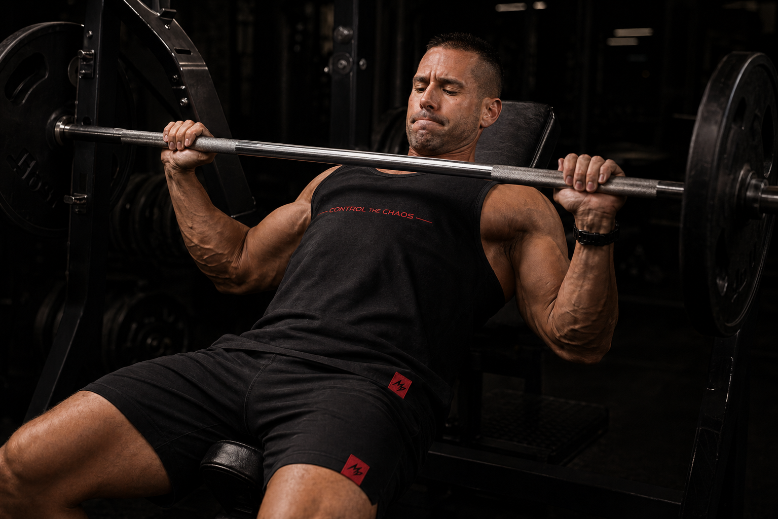 Athlete lifting in Mayhem Performance Apparel.