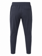 Back view of grey jogger pants with an elastic waistband and a side welt pocket, shown on a plain white background.