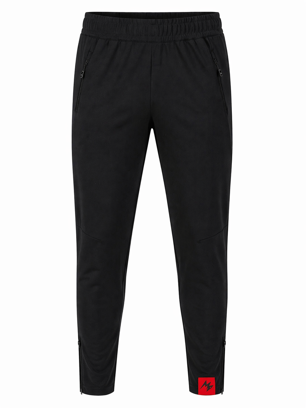 Moisture wick track pant front ghost mannequin.